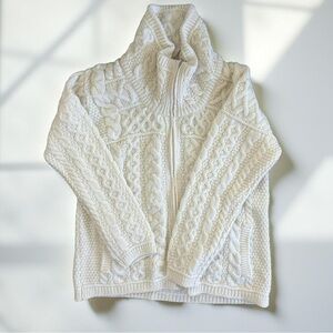 NWT Aran Crafts Cream 100% wool sweater